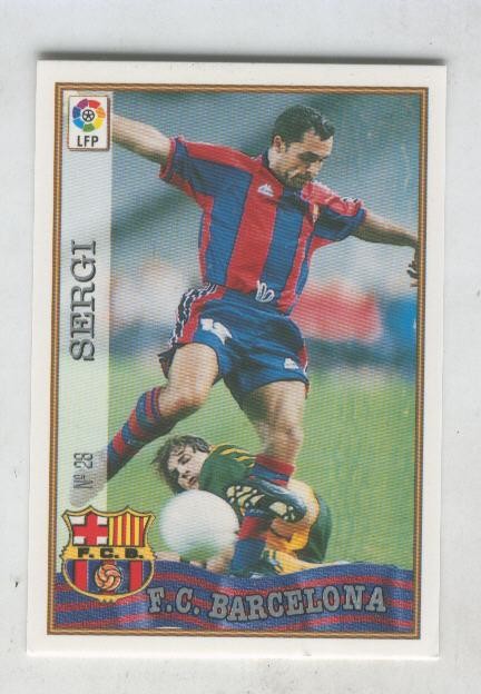 Cromo Liga 97/98: F.C.Barcelona numero 28: Sergi