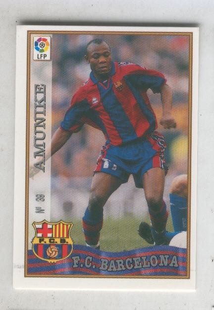 Cromo Liga 97/98: F.C.Barcelona numero 39: Amunike