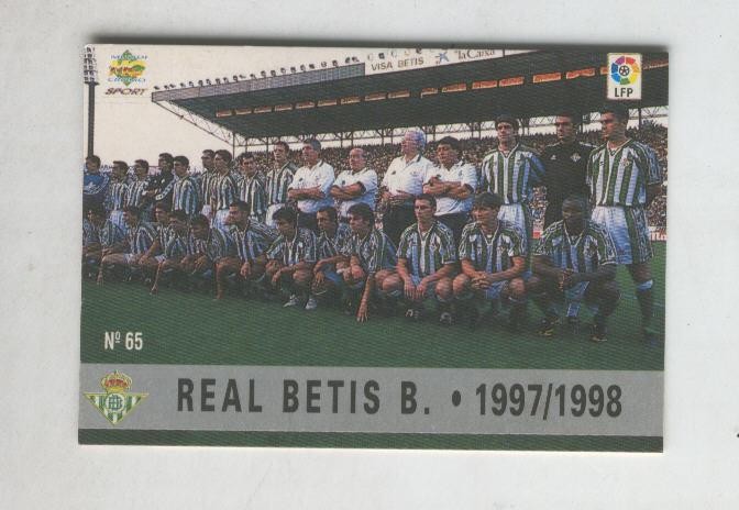 Cromo Liga 97/98: Betis numero 65: Plantilla