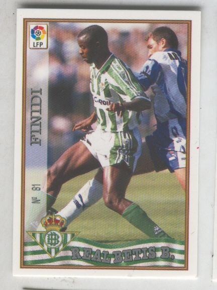 Cromo Liga 97/98: Betis numero 81: Finidi