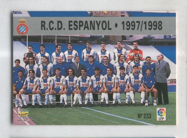Cromo Liga 97/98: R.C.D.Espanyol numero 233: Plantilla