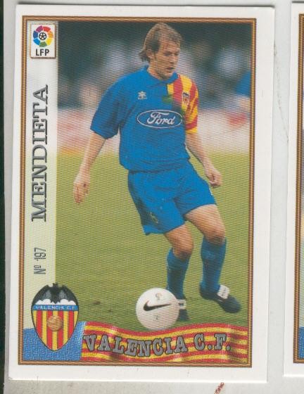 Cromo Liga 97/98: C.F.Valencia numero 197: Mendieta