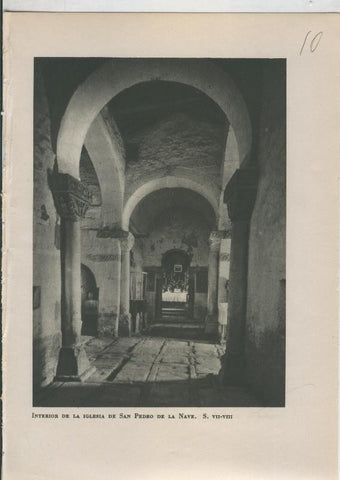 Arte Hispanico lamina numerada 010: Interior de la Iglesia de San Pedro de la Nave