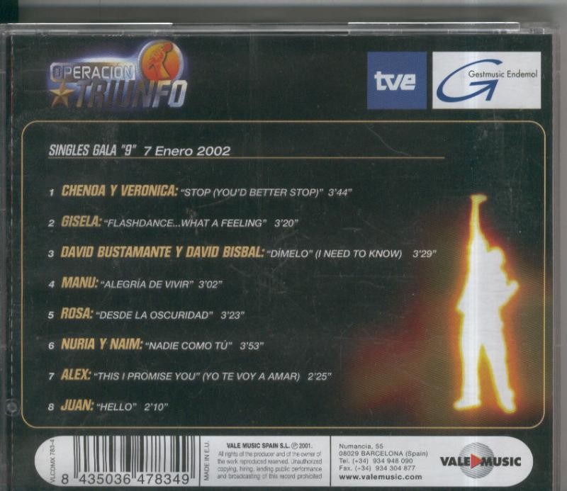 CD: Operacion Triunfo Gala numero 09 del 07.01.2002