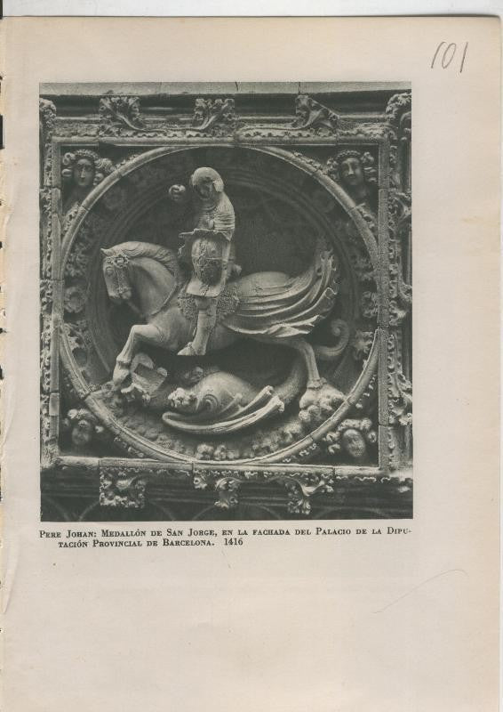 Arte Hispanico lamina numerada 101: Pere Johan; Medallon de San Jorge