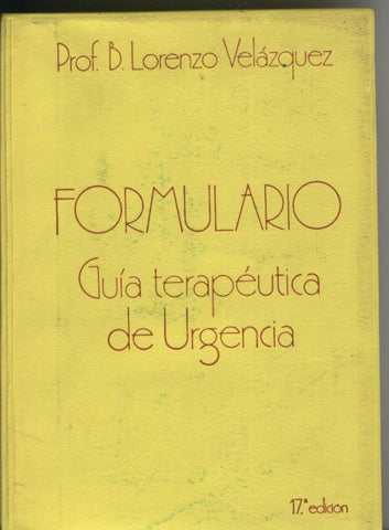Formulario Guia terapeutica de Urgencia