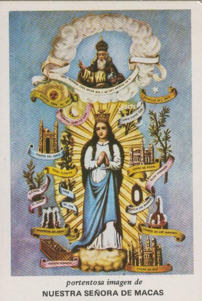 Postal estampa de Nuestra Señora de Macas