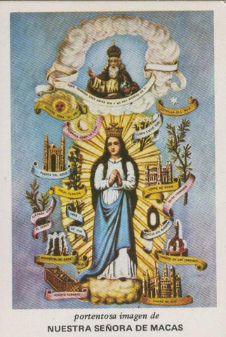 Postal estampa de Nuestra Señora de Macas