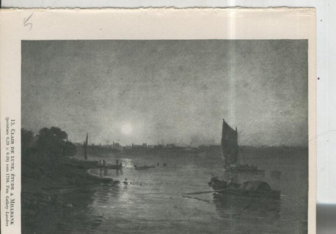 Turner lamina 05: Clair de lune, etude a Millbank