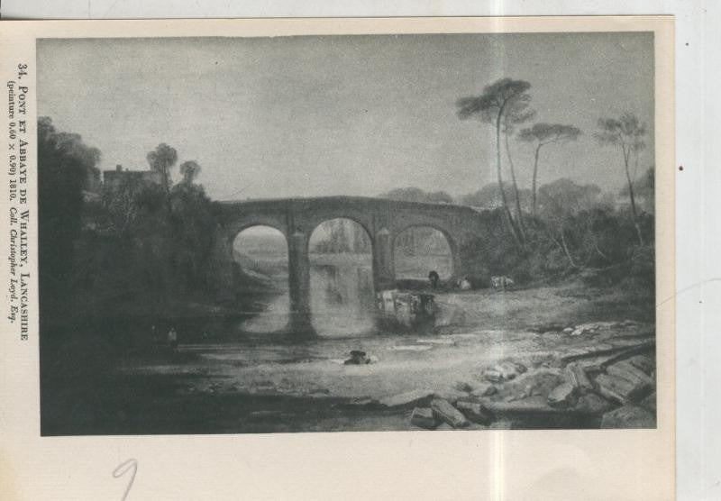 Turner lamina 09: Pont et abbaye de Whalley, Lancashire