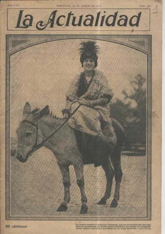 La Actualidad numero 368 (23.8.1913): La actriz española Srta Valencia