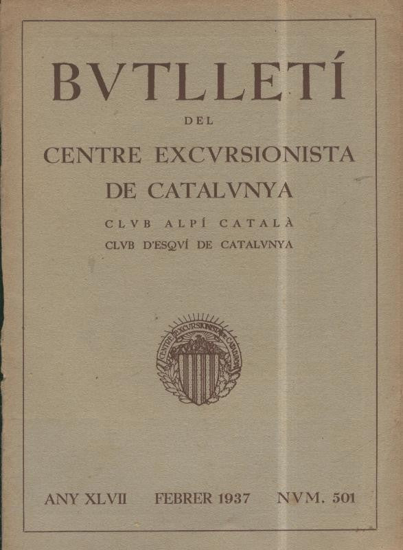Butlleti del centre excursionista de Catalunya numero 501, febrer 1937