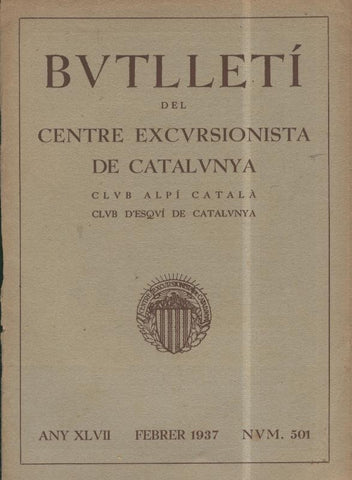 Butlleti del centre excursionista de Catalunya numero 501, febrer 1937