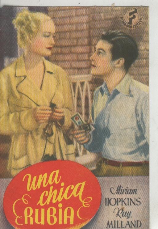 Programas de Cine: Una chica rubia