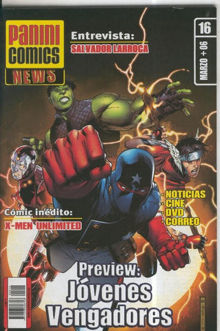 Panini Comics News numero 16  (leve huella de haber estado en lugar humedo, papel algo acartonado)