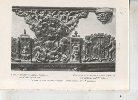 Catedral de Toledo: lamina 23: Silleria del coro de la capilla de reyes viejos 