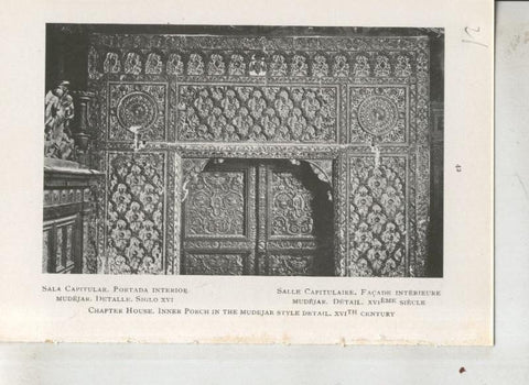 Catedral de Toledo: lamina 21: Portada interior Mudejar de la sala capitular