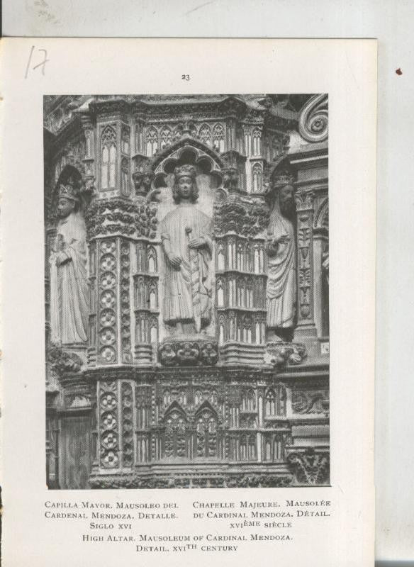 Catedral de Toledo: lamina 17: Mausoleo del cardenal mendoza de la capilla mayor