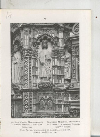 Catedral de Toledo: lamina 17: Mausoleo del cardenal mendoza de la capilla mayor