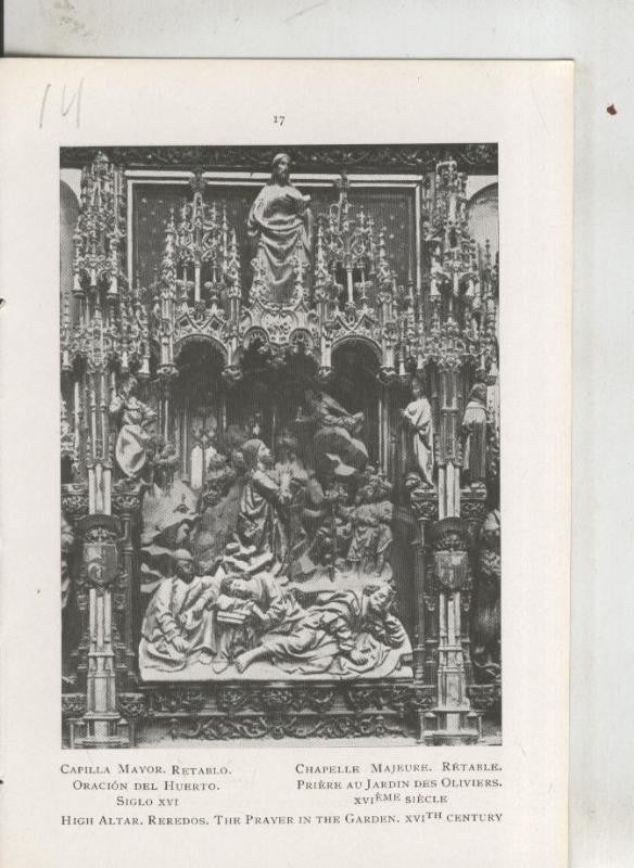 Catedral de Toledo: lamina 14: Retablo oracion del huerto en la capilla mayor