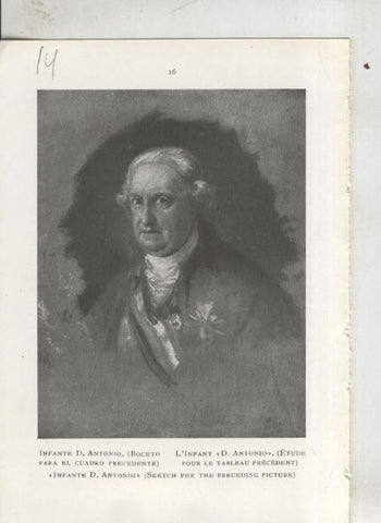 Goya en el museo del prado: lamina 14: Boceto del infante D.Antonio