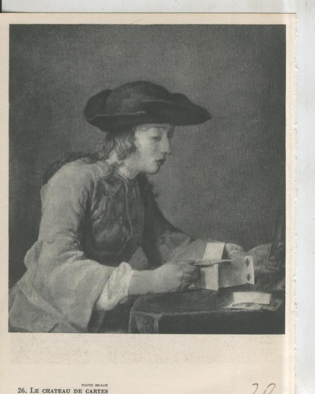 Chardin 1699-1779: lamina 20: Le chateau de cartes