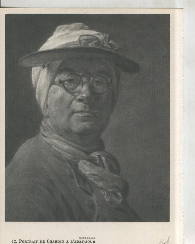 Chardin 1699-1779: lamina 14: Portrait de Chardin a Abat Jour