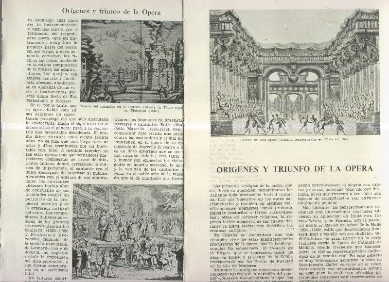 Origenes y triunfo de la opera