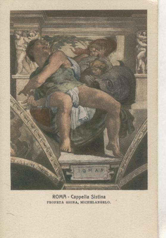 Postal 000117 : Roma-Cappela Sistina: Profeta Giona de Michelangelo