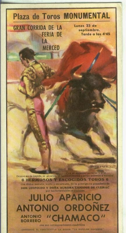 Poster postal corrida de Toros: Plaza de Toros Monumental