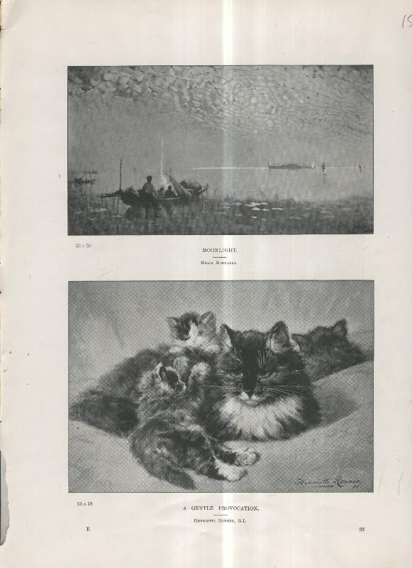 Lamina 015: Moonlight por Hilda Montalba y A Gentle provocation por Henriette Ronner R.I