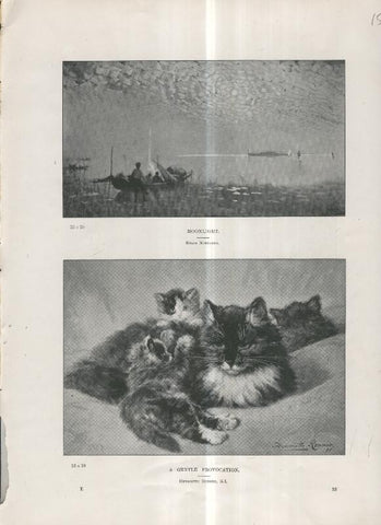 Lamina 015: Moonlight por Hilda Montalba y A Gentle provocation por Henriette Ronner R.I