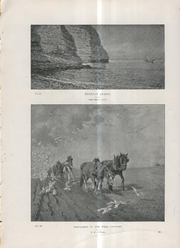 Lamina 017: Etretat por John Bret y Ploughin in the west country por N.H.J.Baird