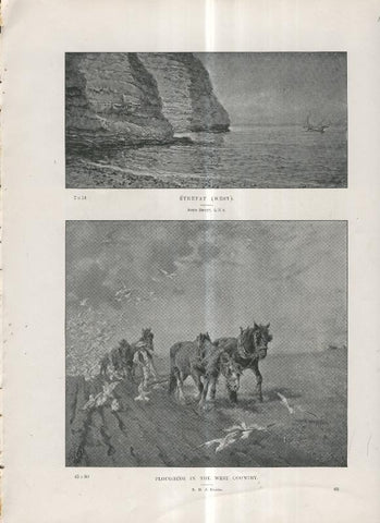 Lamina 017: Etretat por John Bret y Ploughin in the west country por N.H.J.Baird
