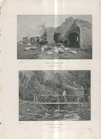 Lamina 020: A relic of other days por T.Sidney Cooper e Crossing the Brook por Eyre Crowe