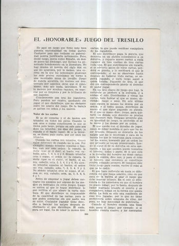 El honorable juego del Tresillo