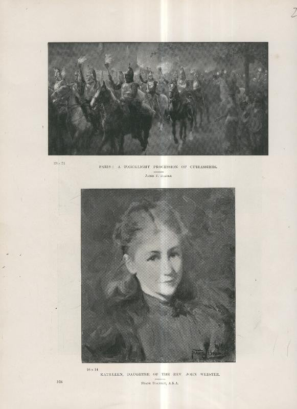 Lamina 027: Paris: A torchlight procession of cuirassiers por James P.Beadle
