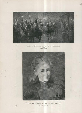 Lamina 027: Paris: A torchlight procession of cuirassiers por James P.Beadle