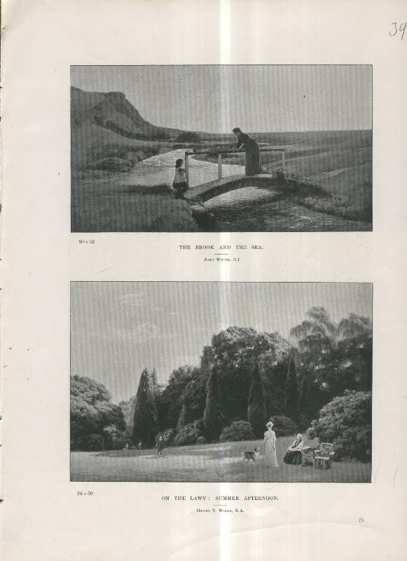 Lamina 034: The brook and the Sea por John White y On the Lawn: summer afternoon por Henry T.Wells