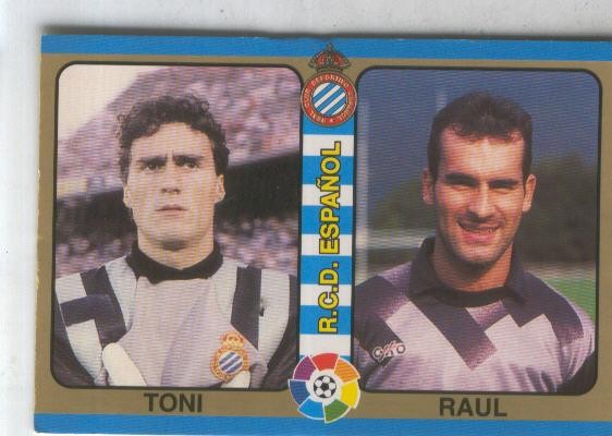 Cromos: Futbol Total Liga 95: R.C.D.Español numero 154: Toni y Raul