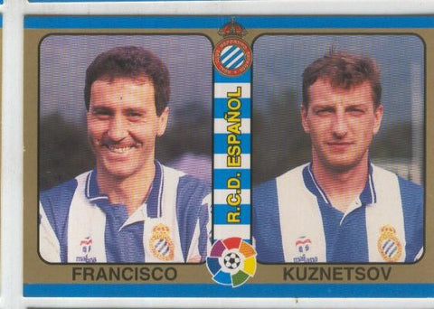 Cromos: Futbol Total Liga 95: R.C.D.Español numero 158: Francisco y Kuznetsov