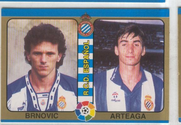 Cromos: Futbol Total Liga 95: R.C.D.Español numero 157: Brnovic y Arteaga