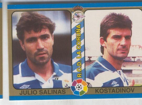 Cromos: Futbol Total Liga 95: R.C.D.La Coruña numero 018: Julio Salinas y Kostadinov