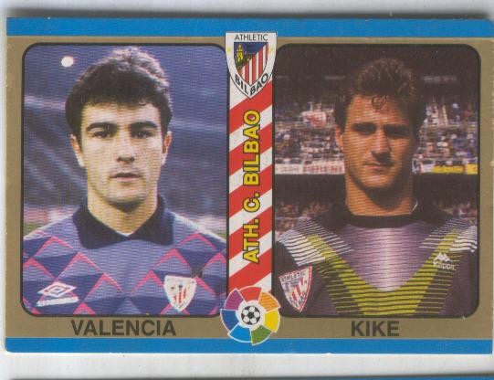 Cromos: Futbol Total Liga 95: Ath.C.Bilbao numero 037: Valencia y Kike