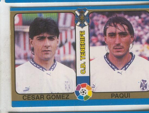 Cromos: Futbol Total Liga 95: C.D.Tenerife numero 084: Cesar Gomez y Paqui