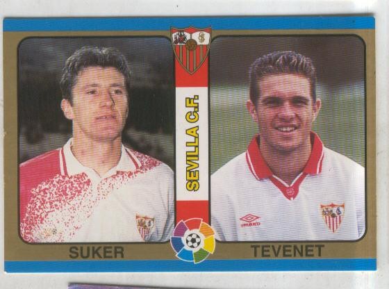 Cromos: Futbol Total Liga 95: Sevilla C.F.numero 054: Suker y Tevenet