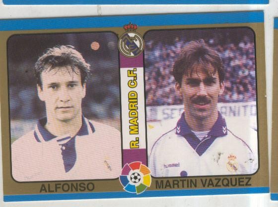 Cromos: Futbol Total Liga 95: R.Madrid C.F. numero 035: Alfonso y Martin Vazquez