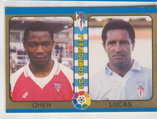 Cromos: Futbol Total Liga 95: S.D.Compostela. numero 180: Ohen y Lucas