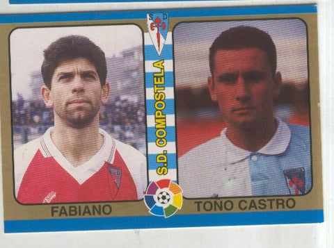 Cromos: Futbol Total Liga 95: S.D.Compostela. numero 177: Fabiano y Toño Castro