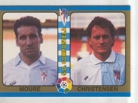 Cromos: Futbol Total Liga 95: S.D.Compostela. numero 179: Moure y Christensen